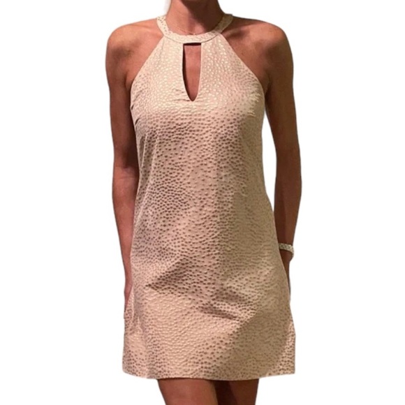Amanda Uprichard Dress Women’s Small Pink Rose Gold Polka Dot Halter Mini NWT - Picture 6 of 10